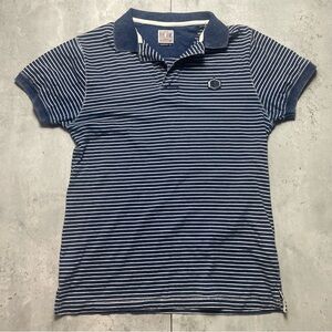 Pepe Jeans‎ London Polo Shirt Mens Regular Medium Blue Stripe 100% Cotton